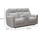 Chester Denisa Soft White Leather 76" Power Reclining Console Loveseat with Power Lumbar and USB Charging