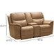Kaden Elliott Taupe Leather 78" Power Reclining Console Loveseat with Power Lumbar and USB Charging