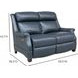 Warrendale Shoreham Blue Leather 60" Power Reclining Loveseat with Nailhead Trim and USB Charging