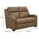 Ayden Hillwood Toffee Leather 60" Power Reclining Loveseat with Power Lumbar and USB Charging