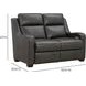 Ayden Elway Dark Gray Leather 60" Power Reclining Loveseat with Power Lumbar and USB Charging
