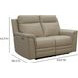 Harper Berlin Taupe Leather 64" Power Reclining Loveseat with Power Lumbar and USB Charging