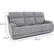 Ashbee Arula Dolphin 90" Zero Gravity Power Reclining Sofa with Power Headrest and USB Charging