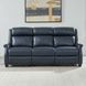 Warrendale Shoreham Blue Leather Power Reclining Living Room Set with Nailhead Trim and USB Charging