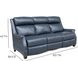 Warrendale Shoreham Blue Leather 83" Power Reclining Sofa with Nailhead Trim and USB Charging