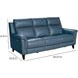Kester Masen Bluegray Leather 86" Power Reclining Sofa with Power Headrest and USB Charging