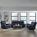 Glenwood Rainer Ocean Leather 78" Lay Flat Power Reclining Console Loveseat with Power Lumbar and USB Charging