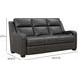 Ayden Elway Dark Gray Leather 84" Power Reclining Sofa with Power Lumbar and USB Charging