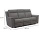 Harper Berlin Cement Leather 85" Power Reclining Sofa with Power Lumbar and USB Charging