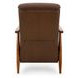 Hampton Oasis Walnut Leather Push Thru The Arms Recliner