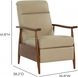 Hampton Shoreham Cream Leather Push Thru The Arms Recliner