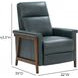 Lewiston Roma Bluegray Leather Push Thru The Arms Recliner