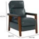 Ashland Roma Bluegray Leather Push Thru The Arms Recliner