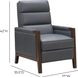 Carolyne Santa Fe Ocean Leather Push Thru The Arms Recliner