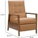 Bridget Santa Fe Brandy Leather Push Thru The Arms Recliner