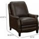 Ashebrooke Ashford Walnut Leather Push Thru The Arms Recliner with Nailhead Trim