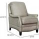 Ashebrooke Shoreham Cream Leather Push Thru The Arms Recliner with Nailhead Trim