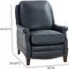 Ashebrooke Barone Navy Blue Leather Push Thru The Arms Recliner with Nailhead Trim