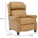 Meade Santa Fe Brandy Leather Push Thru The Arms Lounge Recliner with Nailhead Trim