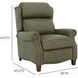 Meade Oasis Olive Leather Push Thru The Arms Lounge Recliner with Nailhead Trim