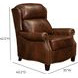 Meade Worthington Cognac Leather Push Thru The Arms Lounge Recliner with Nailhead Trim