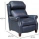 Meade Shoreham Blue Leather Push Thru The Arms Lounge Recliner with Nailhead Trim