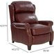 Meade Marisol Cabernet Leather Push Thru The Arms Lounge Recliner with Nailhead Trim