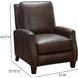 Melrose Ashford Walnut Leather Push Thru The Arms Recliner with Nailhead Trim