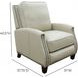 Melrose Shoreham Cream Leather Push Thru The Arms Recliner with Nailhead Trim