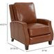 Melrose Colchester Bitters Leather Push Thru The Arms Recliner with Nailhead Trim