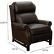 Thornfield Ashford Walnut Leather Push Thru The Arms Recliner with Nailhead Trim