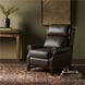 Thornfield Ashford Walnut Leather Push Thru The Arms Recliner with Nailhead Trim