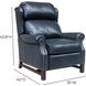 Thornfield Shoreham Blue Leather Push Thru The Arms Recliner with Nailhead Trim