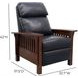 Mission Shoreham Blue Leather Push Thru The Arms Recliner