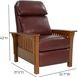 Mission Marisol Cabernet Leather Push Thru The Arms Recliner
