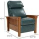 Mission Highland Emerald Leather Push Thru The Arms Recliner