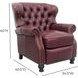 Presidential Shoreham Wine Leather Push Thru The Arms Recliner with Nailhead Trim