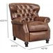 Presidential Wenlock Tawny Leather Push Thru The Arms Recliner with Nailhead Trim