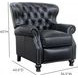 Presidential Wenlock Onyx Leather Push Thru The Arms Recliner with Nailhead Trim