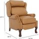 Danbury Santa Fe Brandy Leather Push Thru The Arms Recliner with Nailhead Trim
