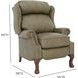 Danbury Oasis Olive Leather Push Thru The Arms Recliner with Nailhead Trim