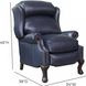 Danbury Shoreham Blue Leather Push Thru The Arms Recliner with Nailhead Trim