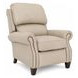 Churchill Cashmere Stone Leather Push Thru The Arms Recliner with Nailhead Trim