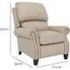 Churchill Cashmere Stone Leather Push Thru The Arms Recliner with Nailhead Trim