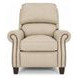 Churchill Cashmere Stone Leather Push Thru The Arms Recliner with Nailhead Trim