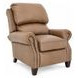 Churchill Cashmere Taupe Leather Push Thru The Arms Recliner with Nailhead Trim