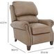 Churchill Cashmere Taupe Leather Push Thru The Arms Recliner with Nailhead Trim