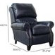 Churchill Shoreham Blue Leather Push Thru The Arms Recliner with Nailhead Trim