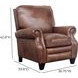 Briarwood Wenlock Tawny Leather Push Thru The Arms Recliner with Nailhead Trim