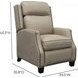 Van Buren Shoreham Cream Leather Push Thru The Arms Recliner with Nailhead Trim